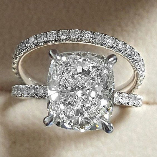 Inseparable Solitaire Diamond Band and Ring (925 Sterling Silver)