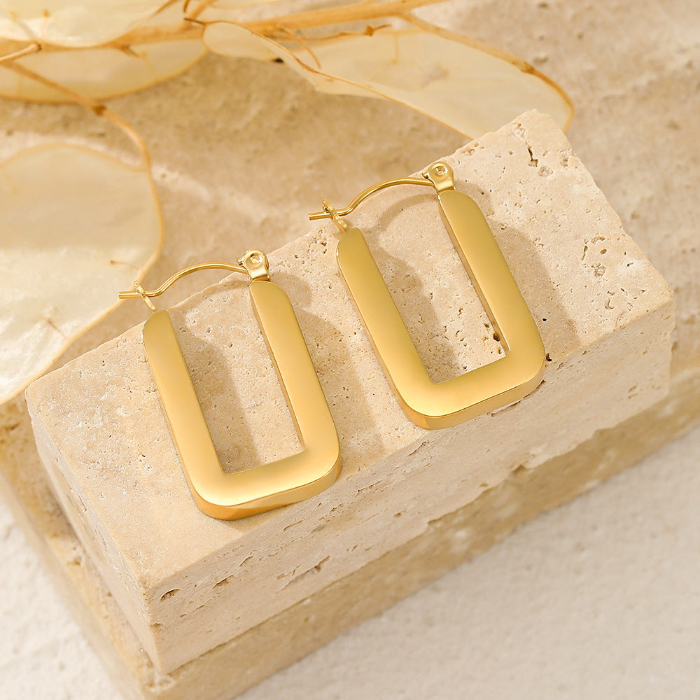Gold Bar Earrings (Titanium Steel)
