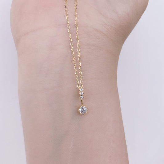 Dainty Diamond Necklace (925 Sterling Silver)