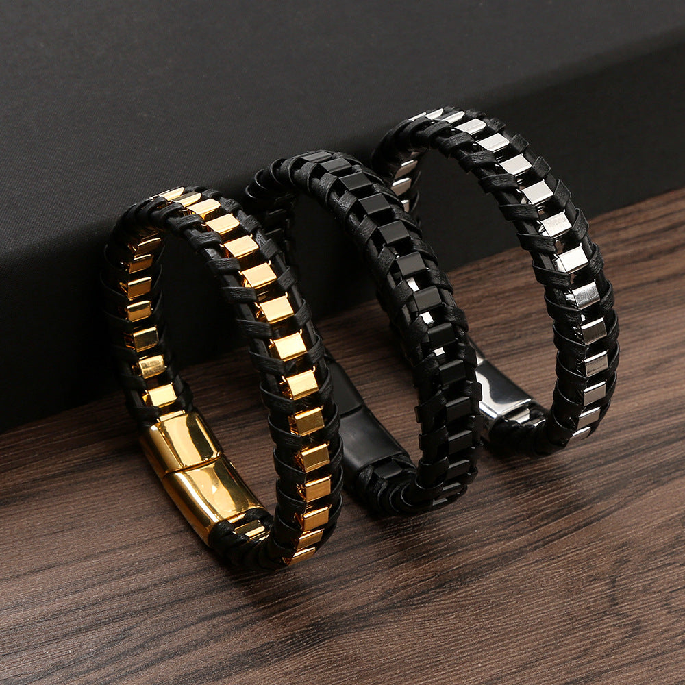 Handmade Weaved Leather Bracelet