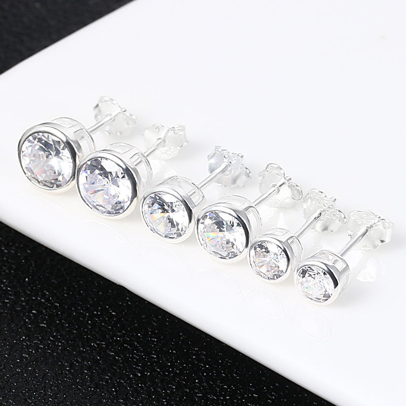 Tiny Bling Solitaire Earrings (925 Sterling Silver)