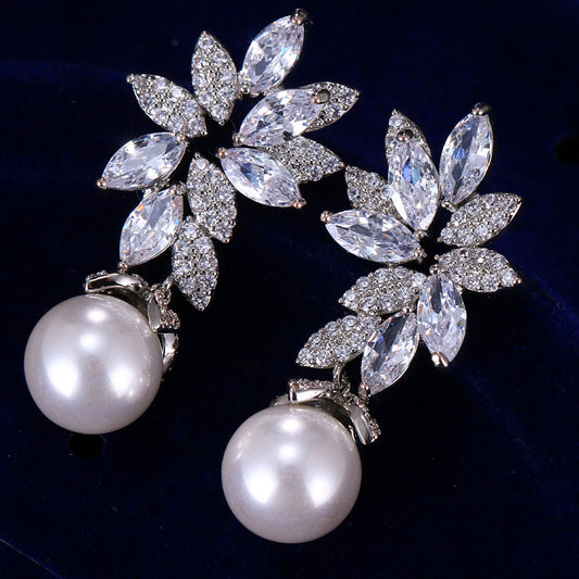 Angelic Diamond-Pearl Earrings
