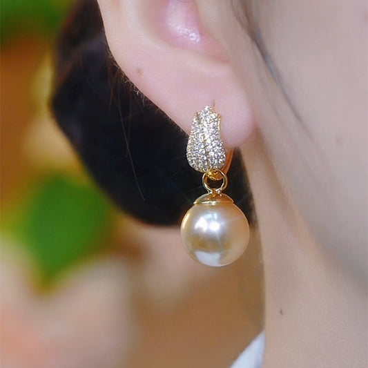 Southern Sea Golden Pearl Hoops.