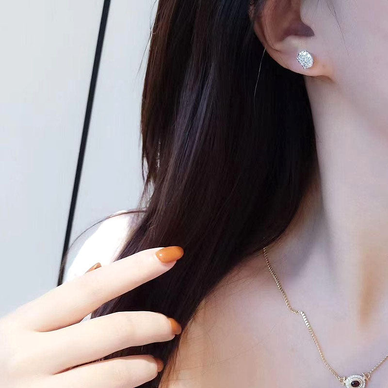 Cluster of Diamond Oval Earrings