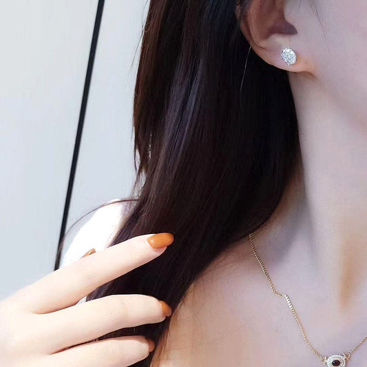 Cluster of Diamond Oval Earrings