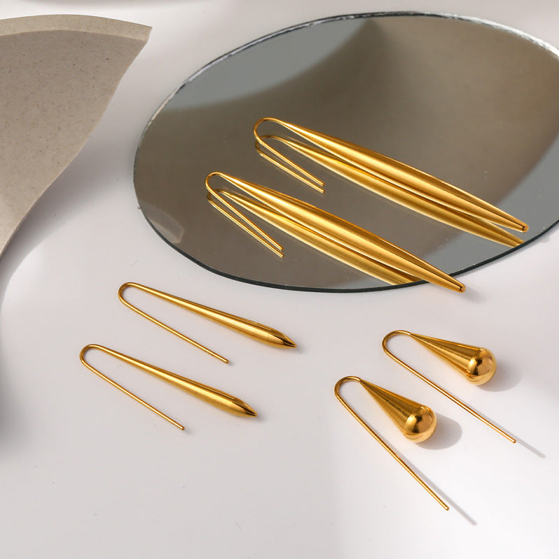 Long Tapered Dangle Earrings