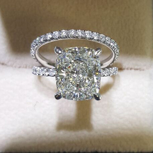 Inseparable Solitaire Diamond Band and Ring (925 Sterling Silver)