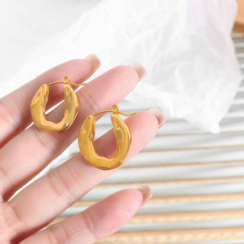 Raw Oval Hoop Earrings