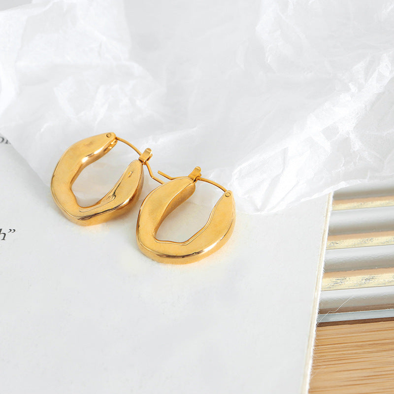 Raw Oval Hoop Earrings