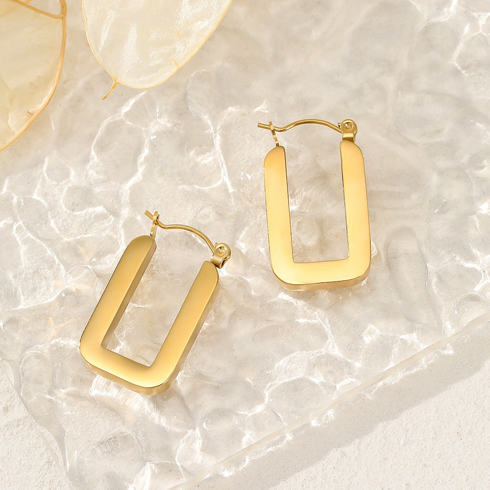 Gold Bar Earrings (Titanium Steel)