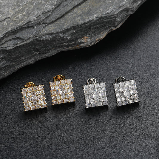 Cluster of Diamond Stud Earrings