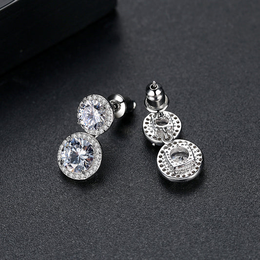 Silver Halo Duo Stud Earrings