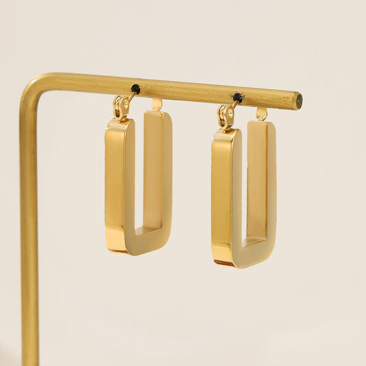 Gold Bar Earrings (Titanium Steel)