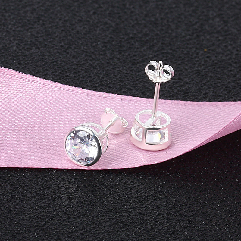 Tiny Bling Solitaire Earrings (925 Sterling Silver)