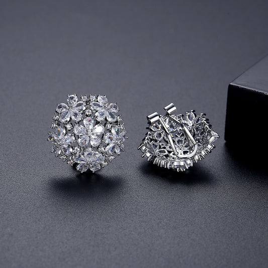 Floréa Crystal Bloom Clip-On Earrings