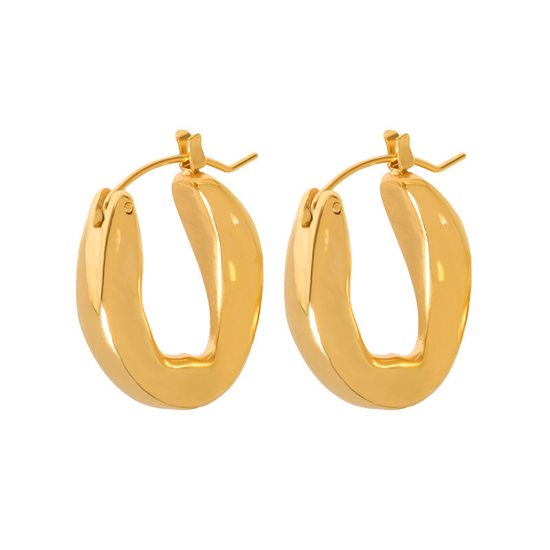 Raw Oval Hoop Earrings