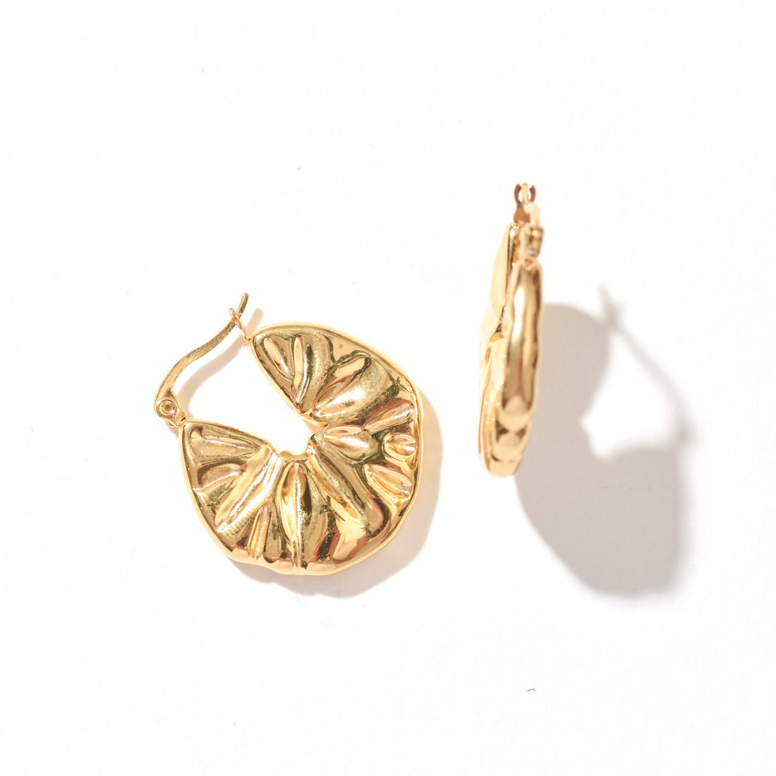 Crinkled Hoop Earrings