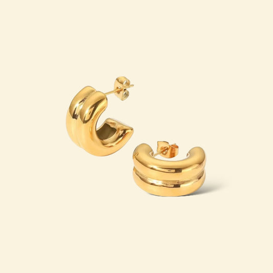 Gold Twin Hoop Earrings