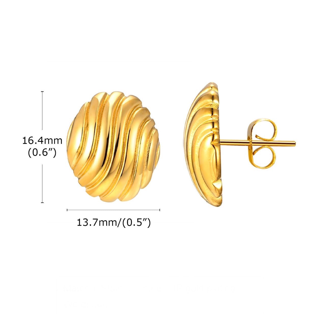Ribbed Stud Earrings