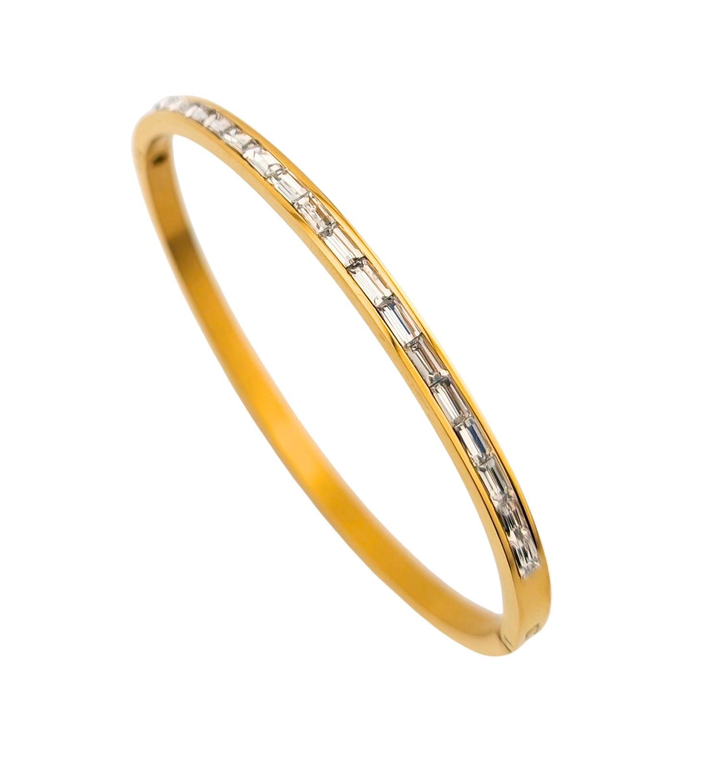 Crystal Studded Oval Bangle