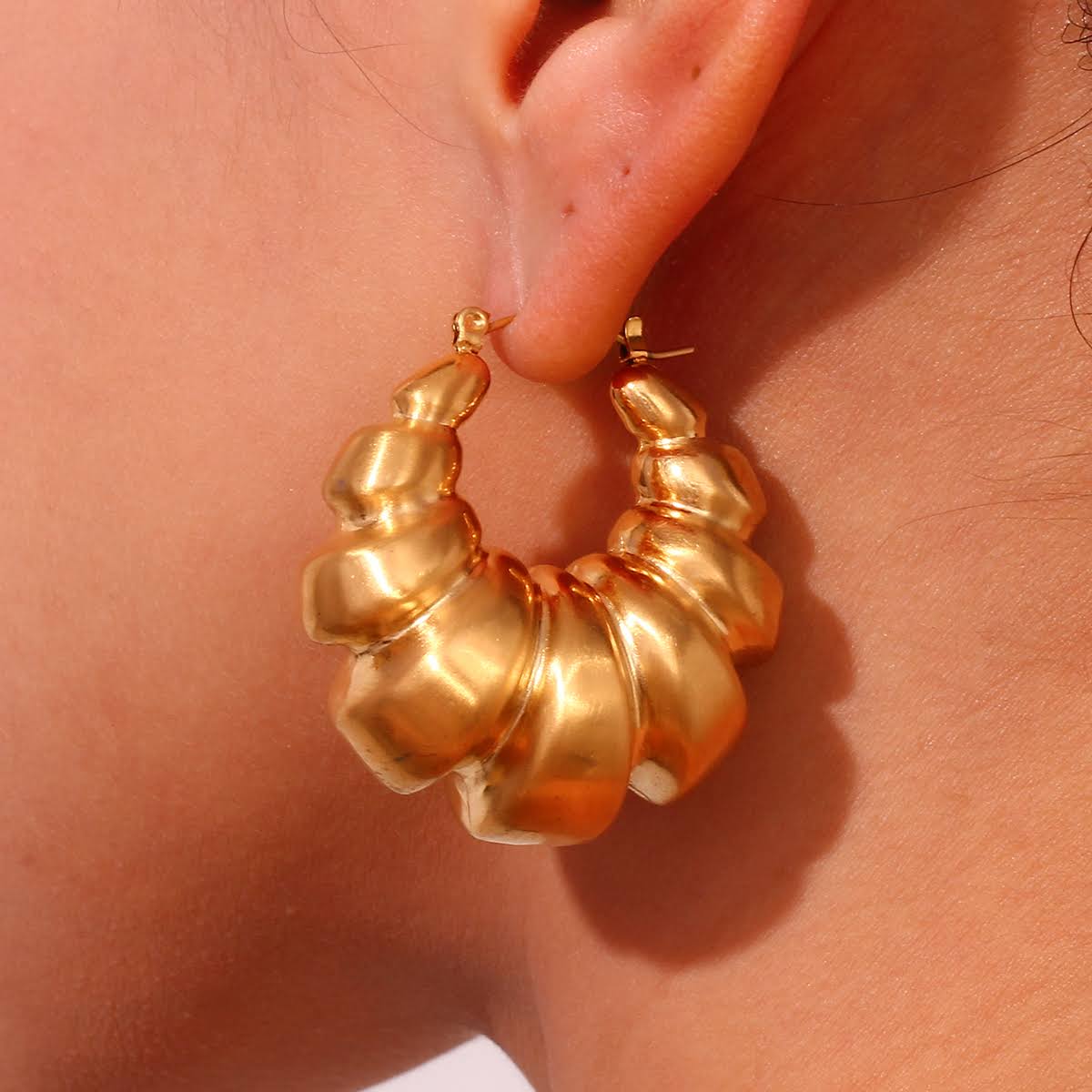 Bold Croissant Hoop Earrings