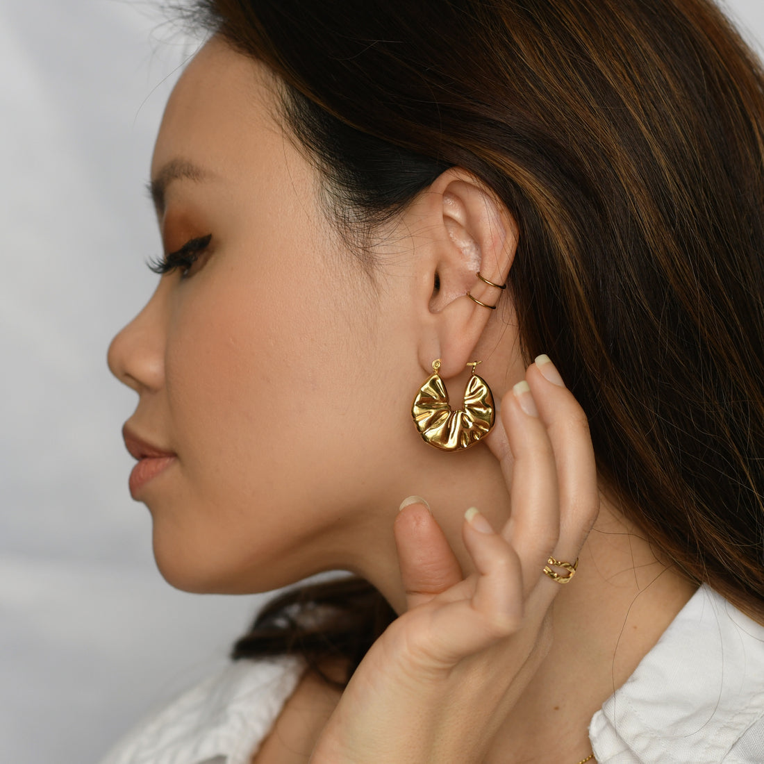 Crinkled Hoop Earrings