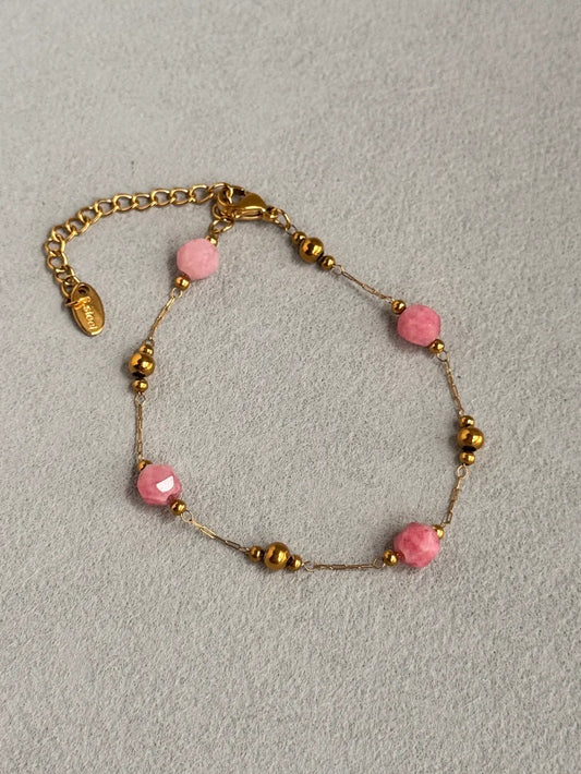 Uncut Pink Ruby Bracelet.