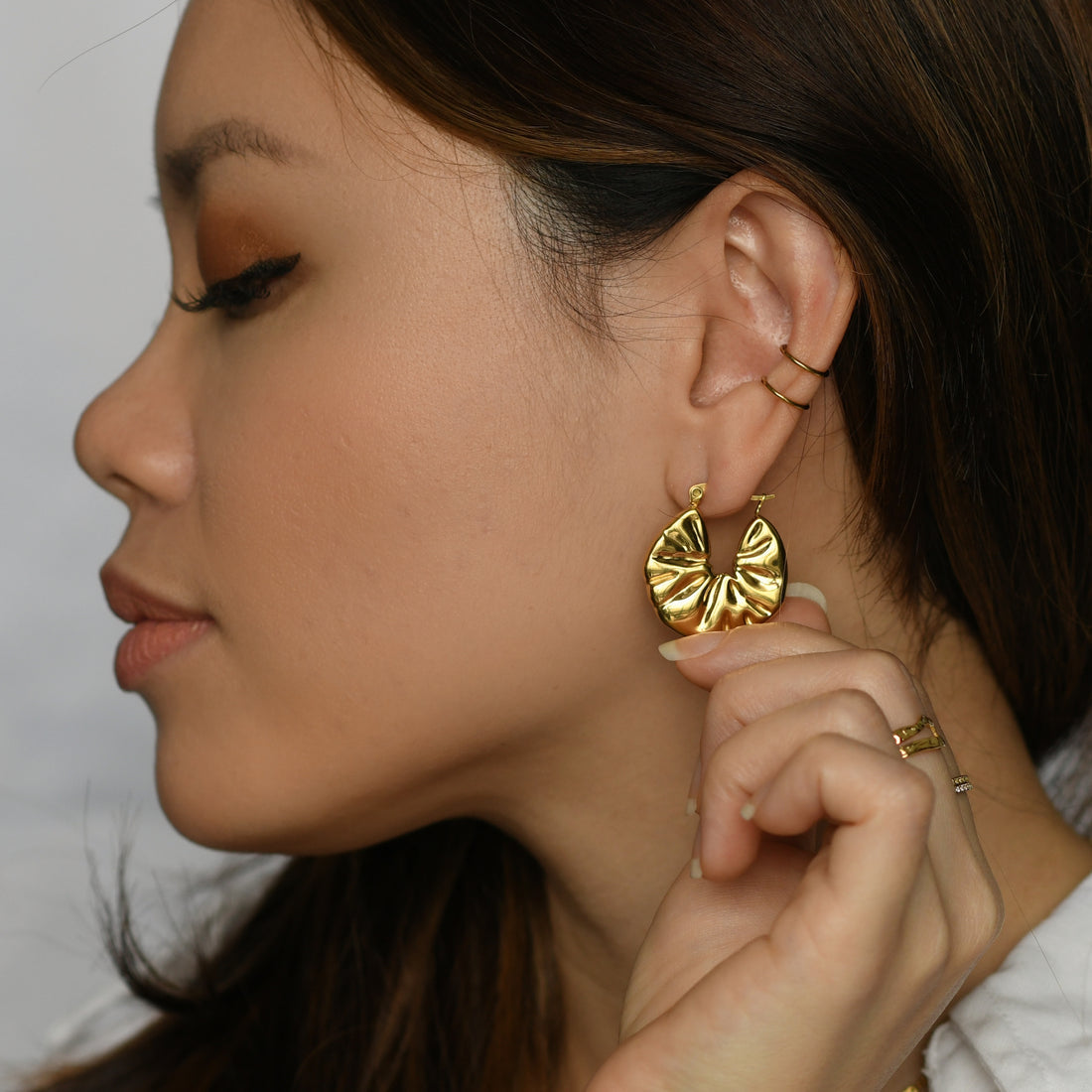 Crinkled Hoop Earrings