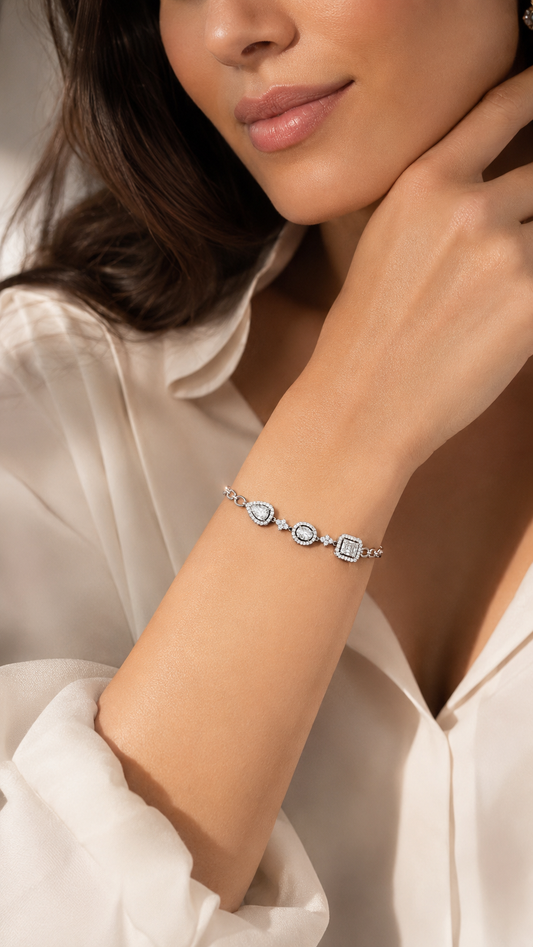 Trinity Cut Charm Bracelet