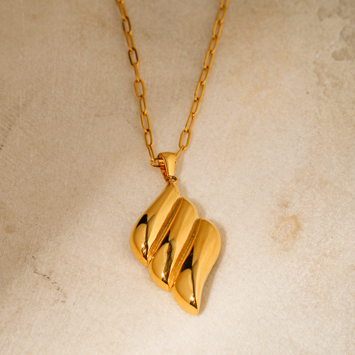 Wing Inspired Gold Necklace