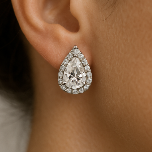 Pear Cut Solitaire Earrings