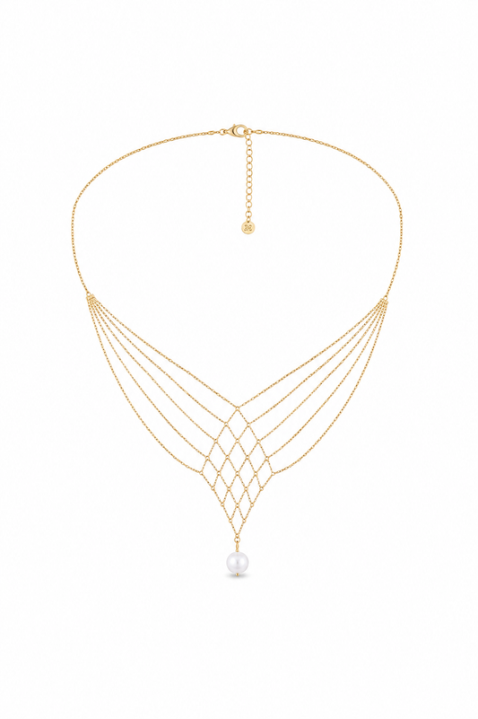 Golden Layers Pearl Necklace