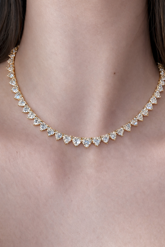 Heart Solitaire Tennis Necklace