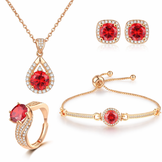 Crimson Elegance 4-Piece Set