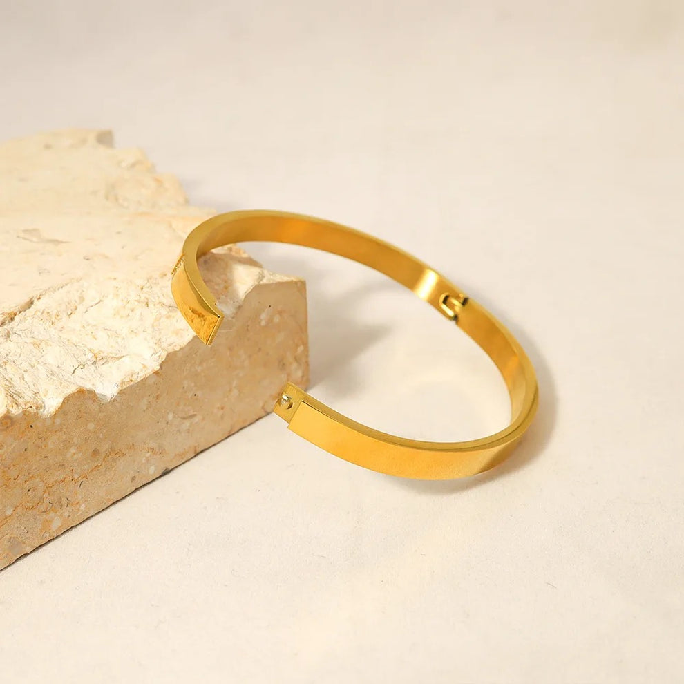 Crystal Studded Oval Bangle