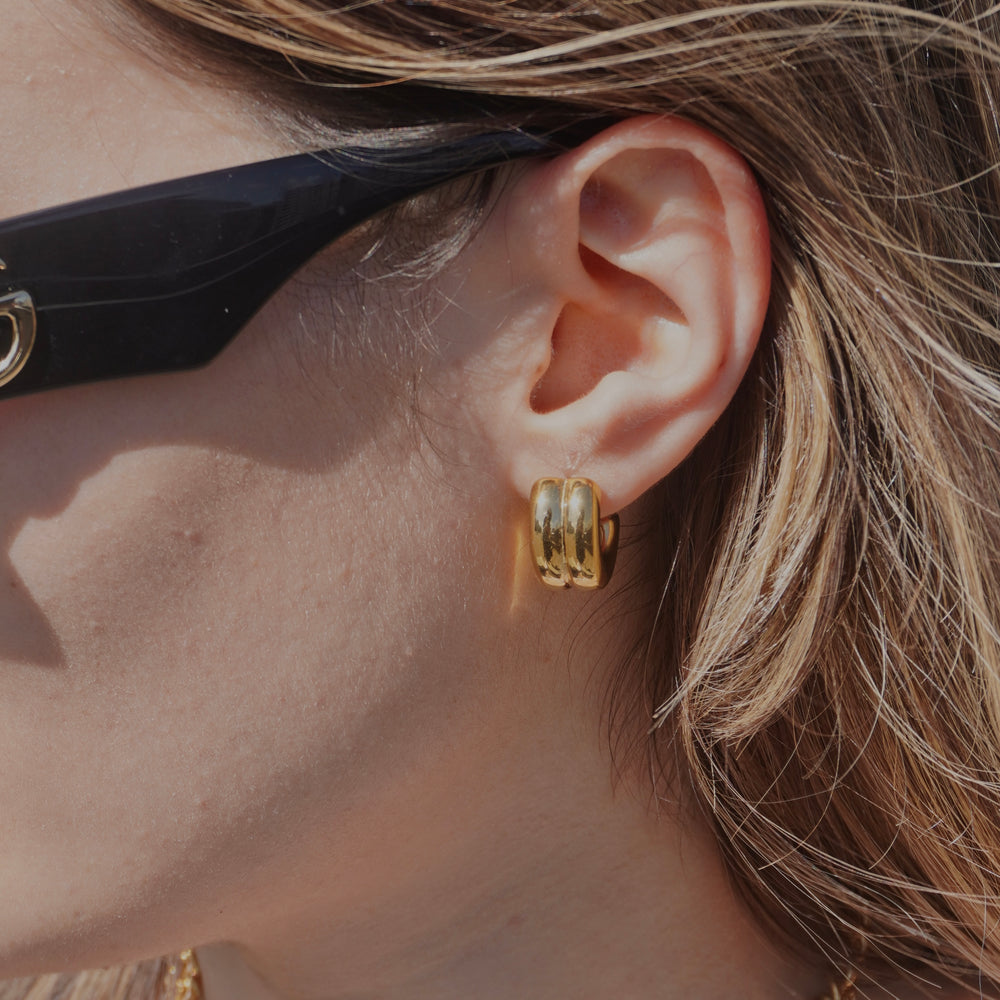 Gold Twin Hoop Earrings