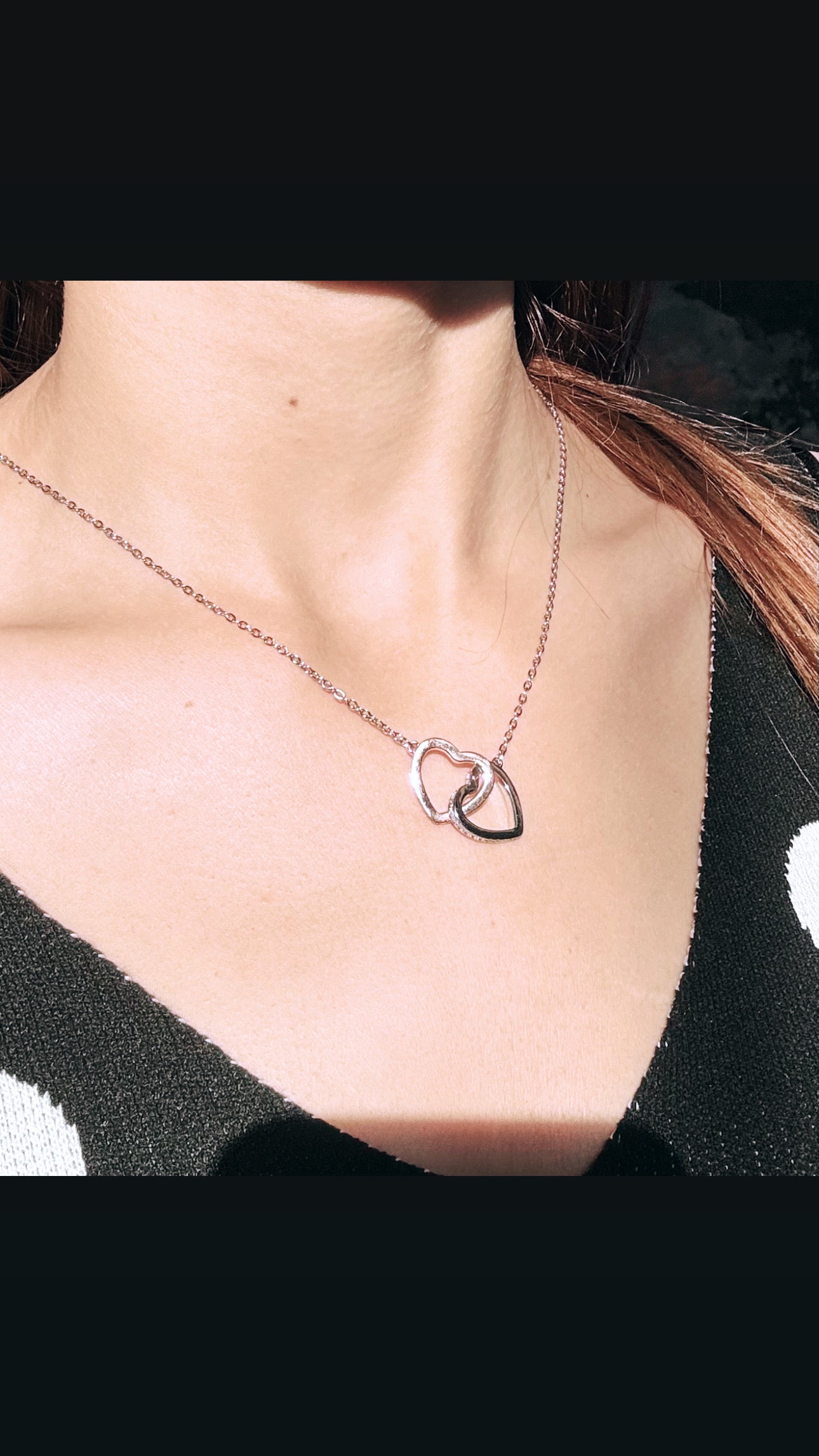 "Anti-tarnish necklace with a polished finish."
