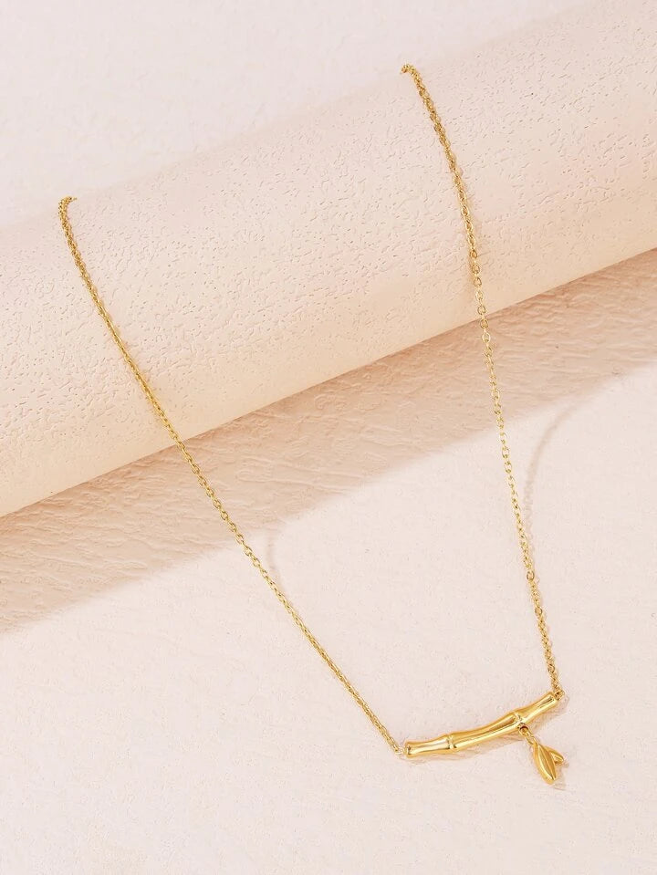 "Anti-tarnish Gold necklace with a polished finish."