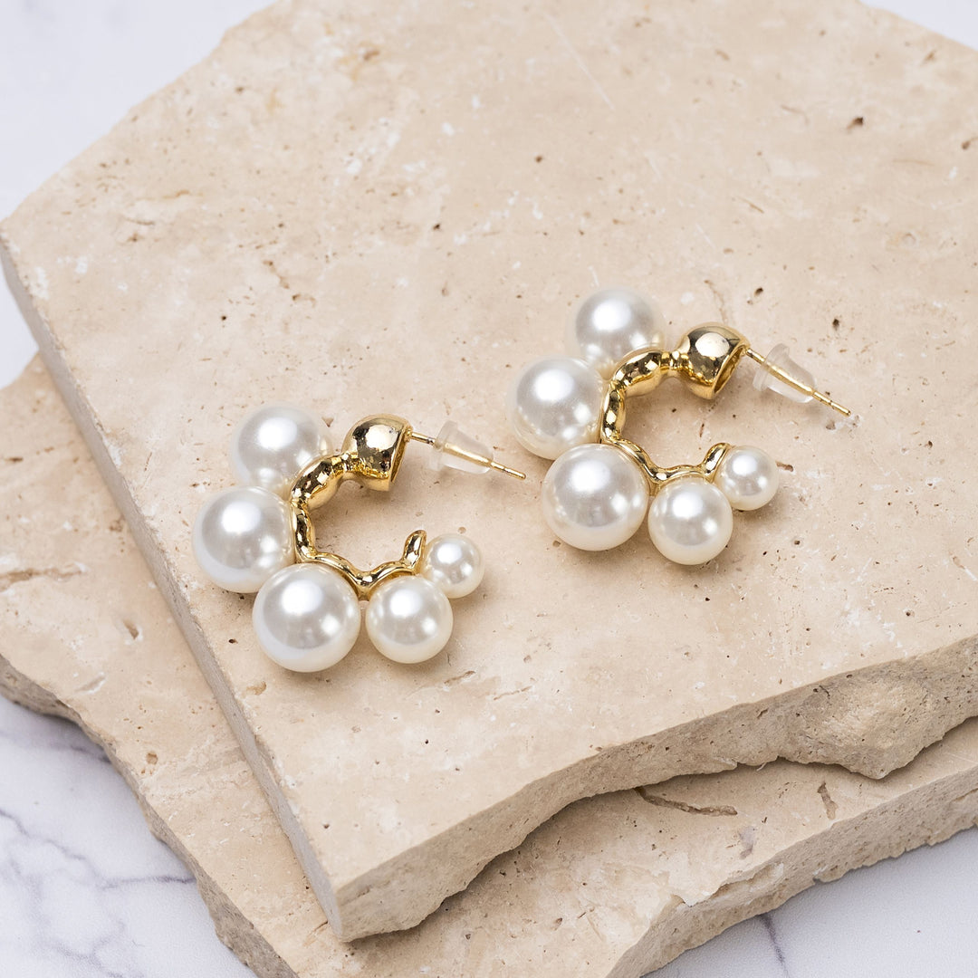 "Lustrous pearl jewelry, tarnish-resistant for lasting shine."