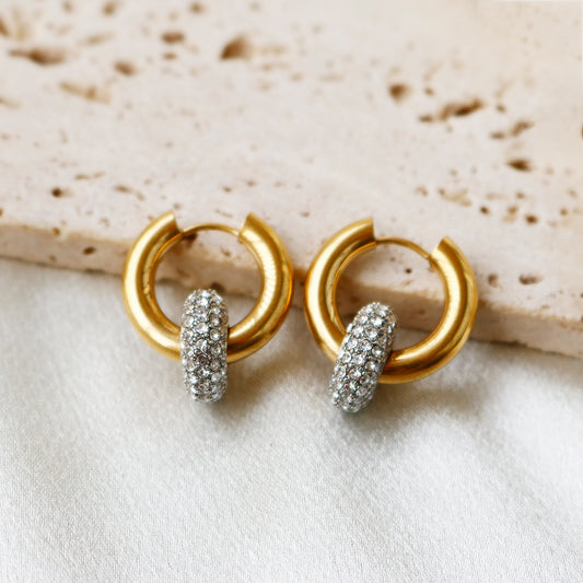 Valencia Halo Hoop Earrings (Titanium Steel)