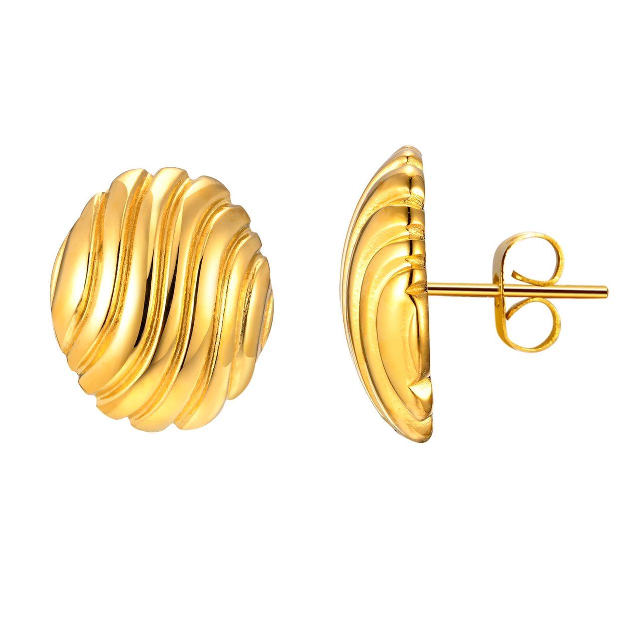 Ribbed Stud Earrings