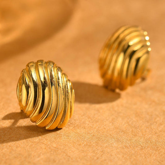 Ribbed Stud Earrings