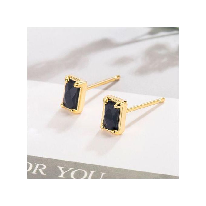 Rectangle Black Onyx Studs