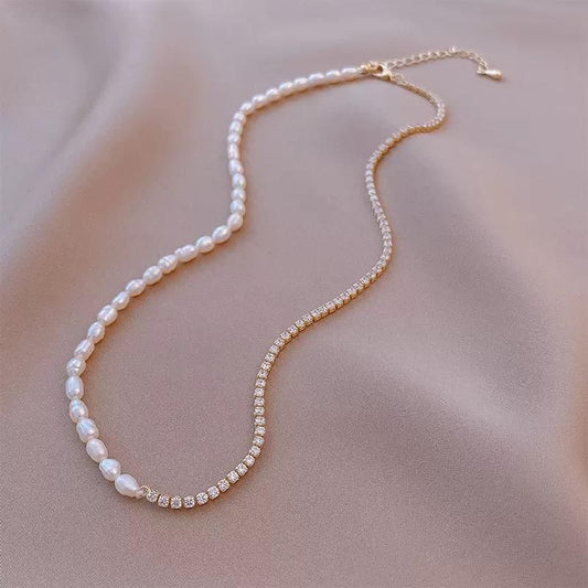 Diamond Pearl Fusion Necklace