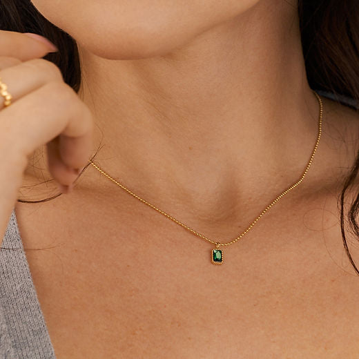 Dainty Emerald Necklace