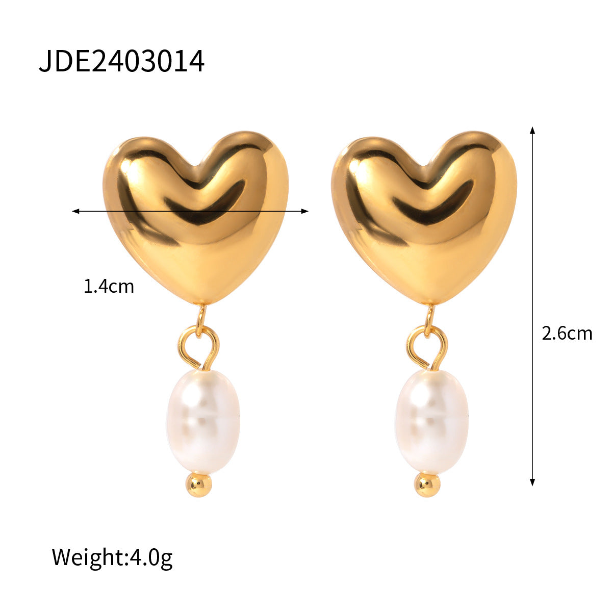 18k gold plated over stainless steel
Water/Tarnish Resistant