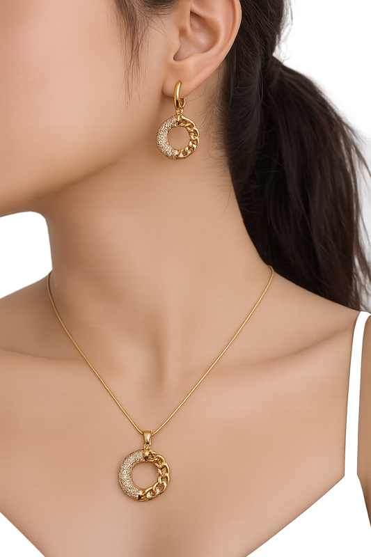 Golden Orbit Necklace Set