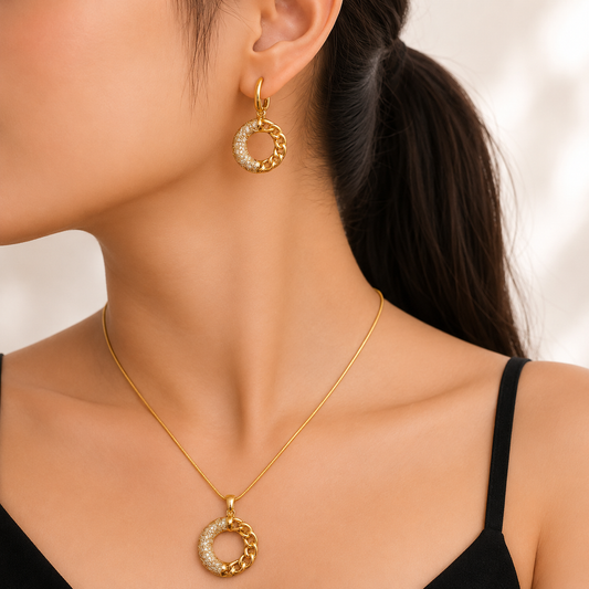 Golden Orbit Necklace Set