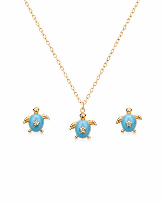 Turtle Treasure Necklace Set (Titanium Steel)