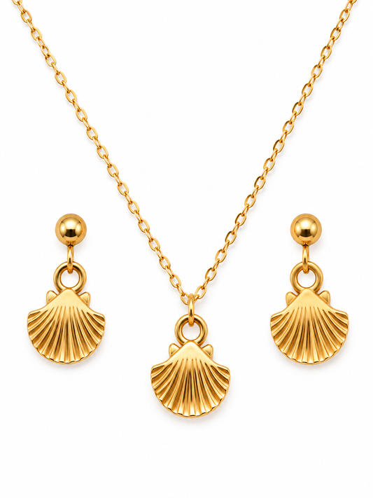 Seashell Glow Necklace Set (Titanium Steel)